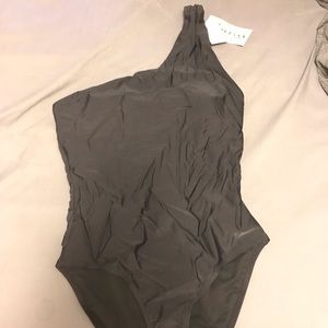 Black one piece bathing suit